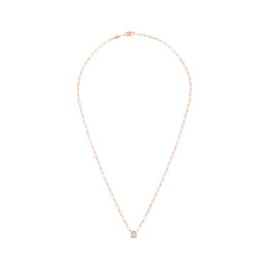 Collier dinh van Le Cube Diamant grand modèle en or rose et diamant 608215