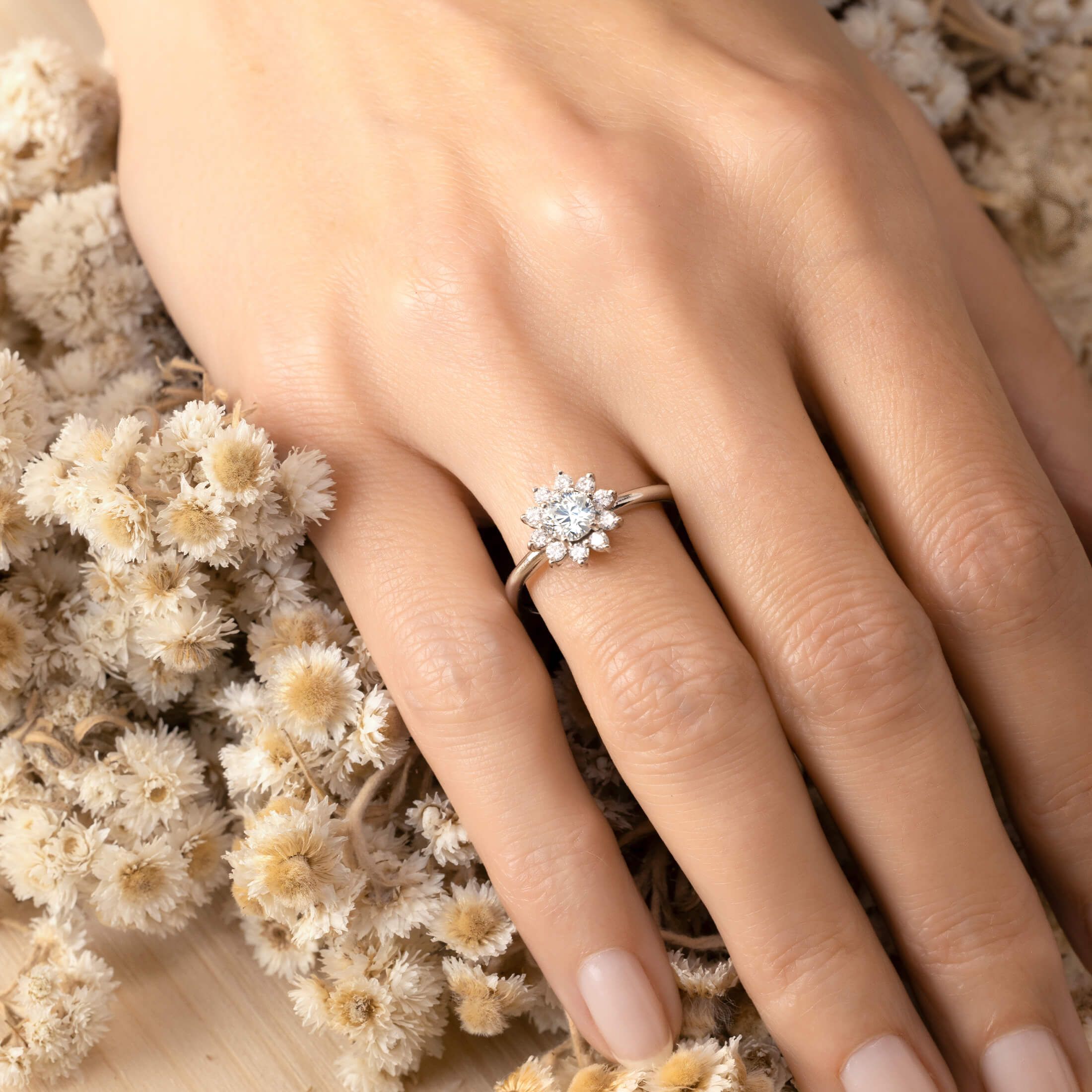 Bague fiancaille marguerite diamant deals