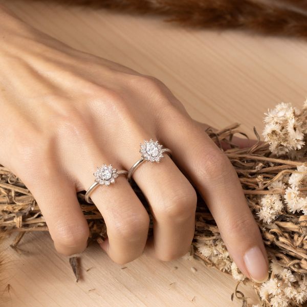 Rose gold daisy ring sales