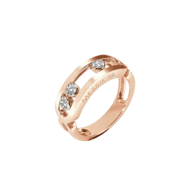 Bague Messika Move Classique en or rose et diamants - Soldat