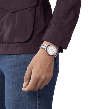Tissot Everytime quartz watch silver dial stainless steel bracelet 34 mm