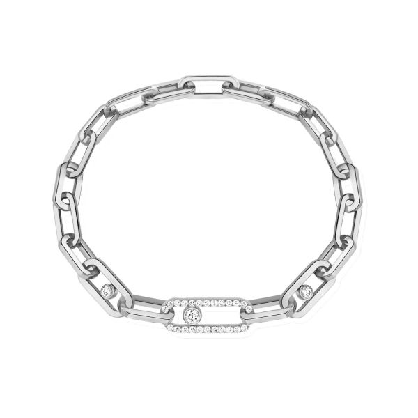 Bracelet Messika Move Link en or blanc et diamants