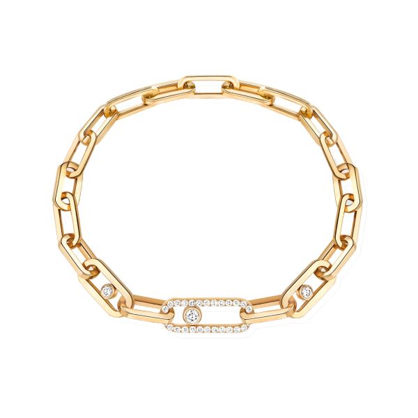 Bracelet Messika Move Link en or jaune et diamants