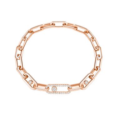 Bracelet Messika Move Link en or rose et diamants