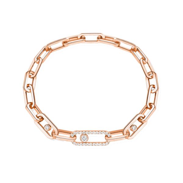 Messika Move Link bracelet in rose gold and diamonds