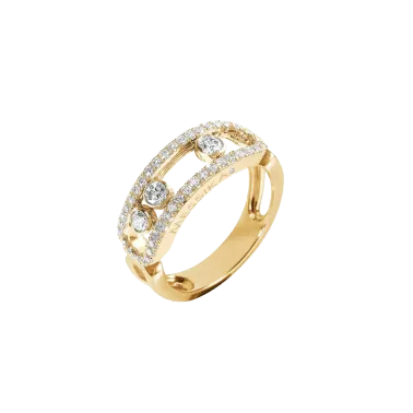 Bague Messika Move Classique Pavée en or jaune et diamants