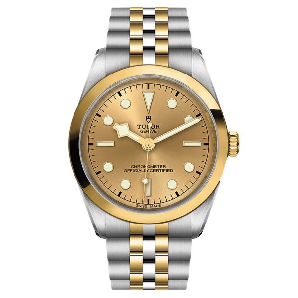 Tudor Black Bay 36 S&G automatic watch yellow gold bezel champagne dial steel and yellow gold bracelet 36 mm