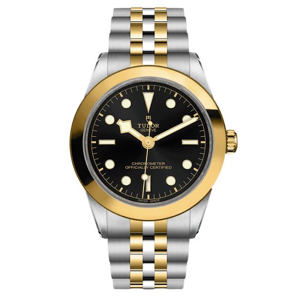 Montre Tudor Black Bay 39 S&G automatique lunette or jaune cadran noir bracelet acier et or jaune 39 mm M79663-0001