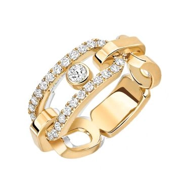 Messika Move Link Ring in yellow gold and diamonds