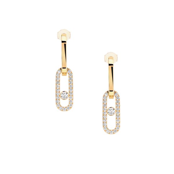 Boucles d'oreilles Messika Move Link en or jaune et diamants