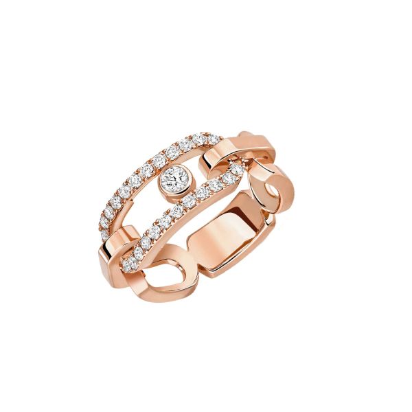 Bague Messika Move Link en or rose et diamants