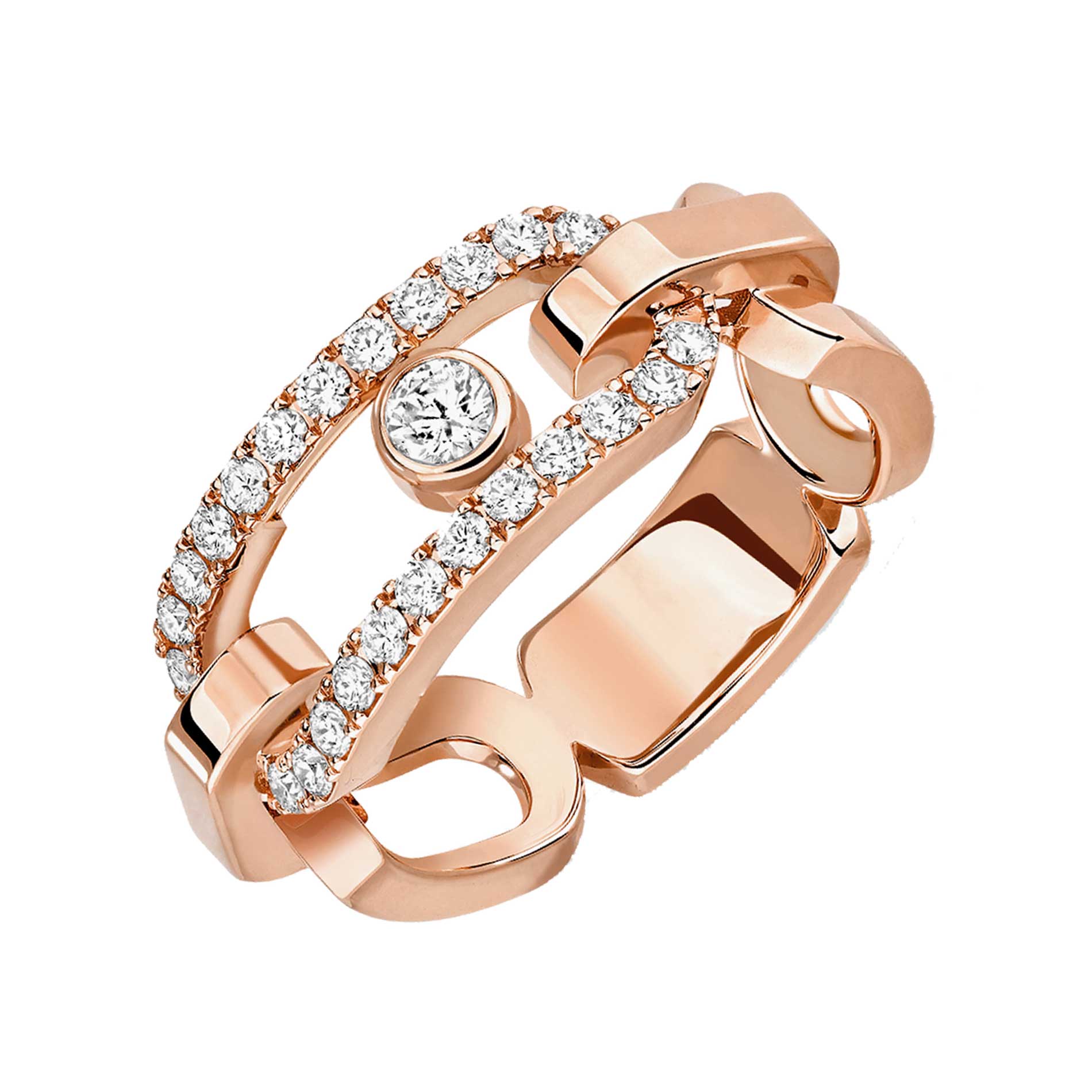 Bague Messika Move Link en or rose et diamants