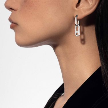 Messika Move Link earrings in white gold and diamonds