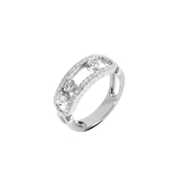 Bague Messika Move Classique Pavée or blanc et diamants