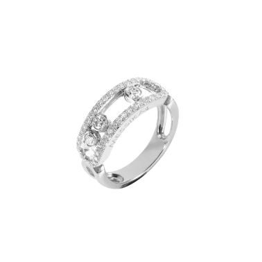 Bague Messika Move Classique Pavée or blanc et diamants