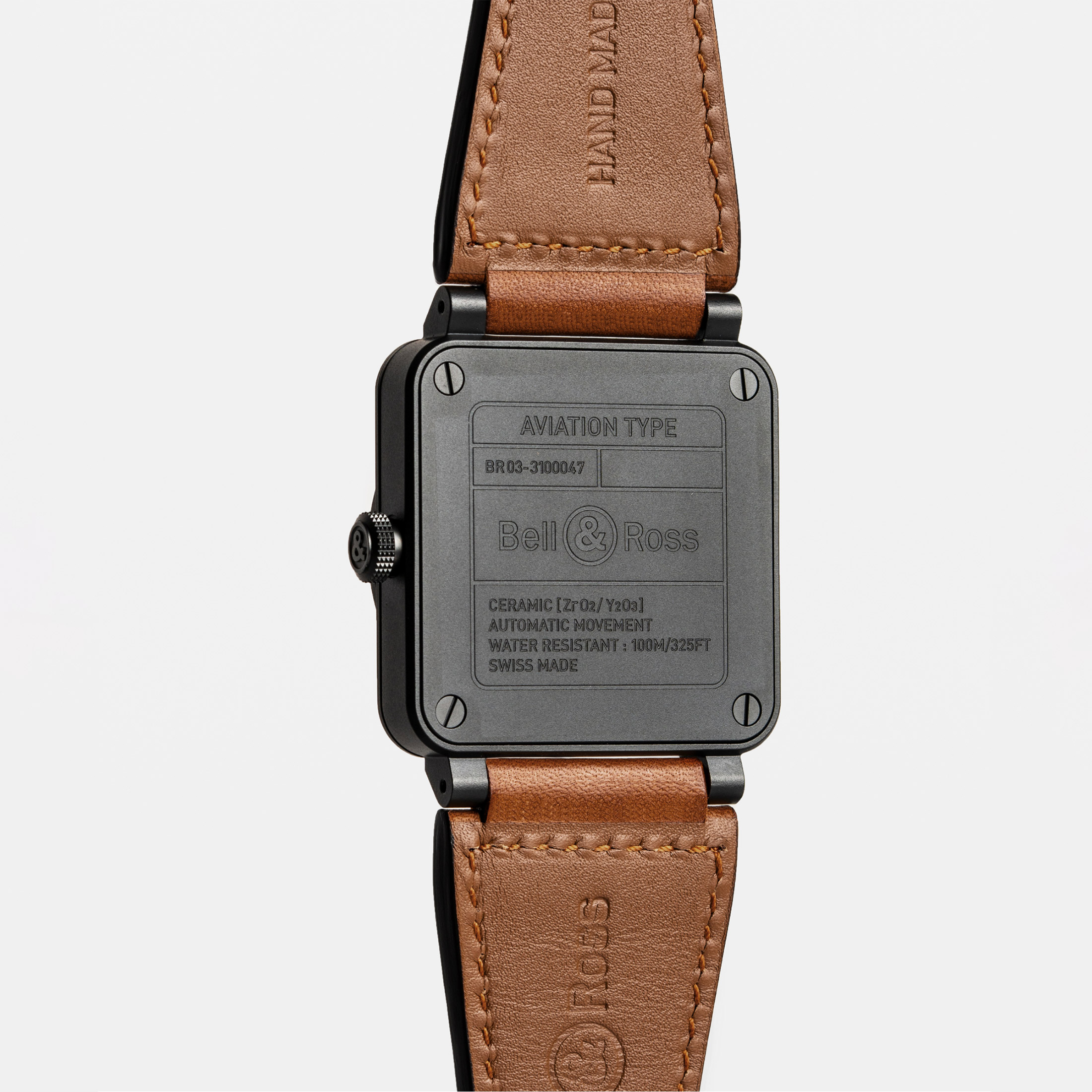Bell & Ross New BR 03 Heritage automatic ceramic black dial leather strap 41 mm