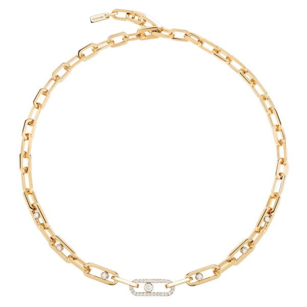 Collier Messika Move Link en or jaune et diamants