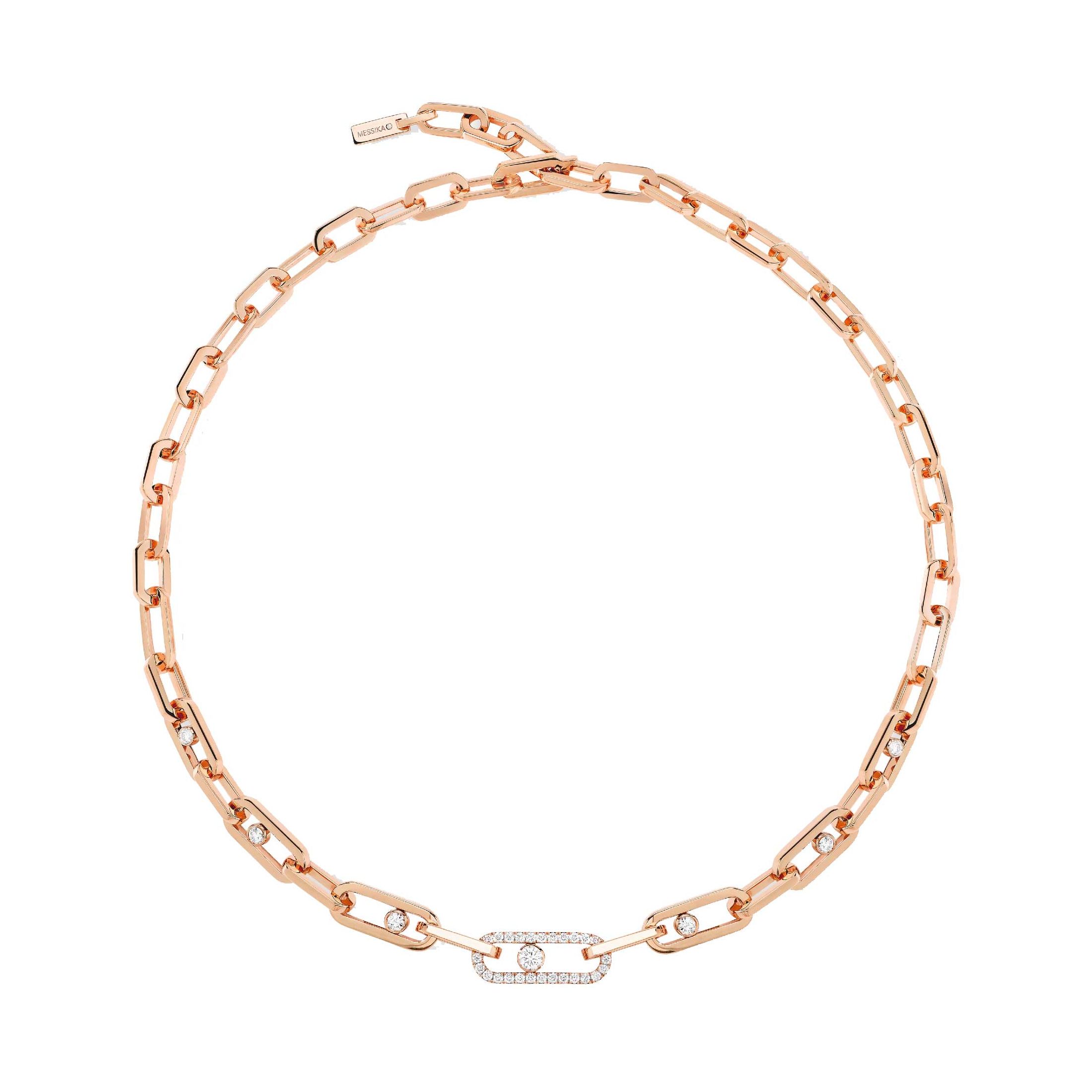 Messika Move Link necklace in rose gold and diamonds Lepage