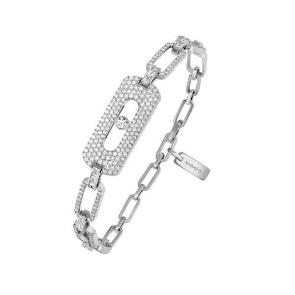 Bracelet chaîne Messika Move Link en or blanc et diamants
