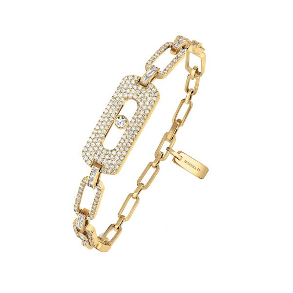 Messika Move Link chain bracelet in yellow gold and diamonds