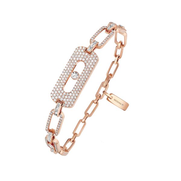 Bracelet chaîne Messika Move Link en or rose et diamants