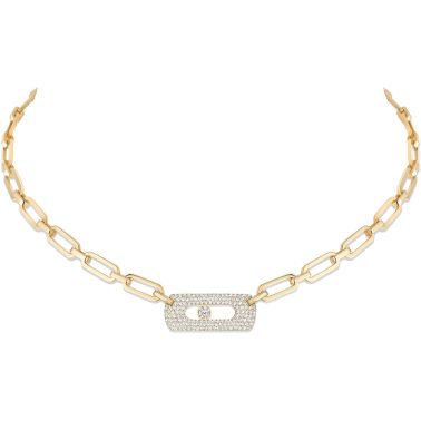 Collier Messika Move Link en or jaune et diamants
