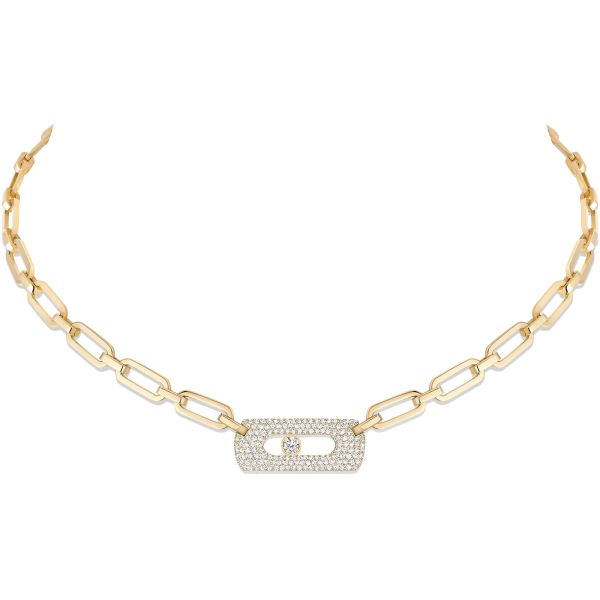 Collier Messika Move Link en or jaune et diamants
