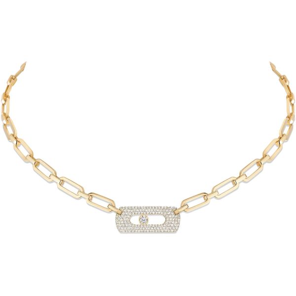 Collier Messika Move Link en or jaune et diamants