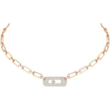 Messika Move Link necklace in rose gold and diamonds
