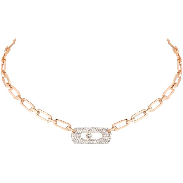 Messika Move Link necklace in rose gold and diamonds