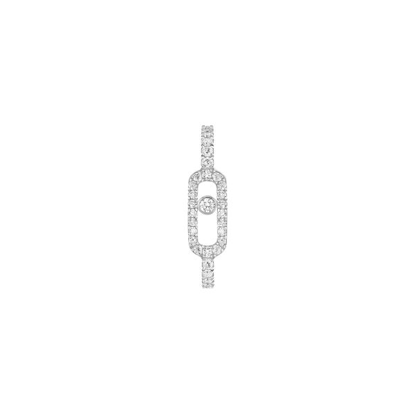 Boucle d'oreille Messika Move Uno en or blanc et diamants