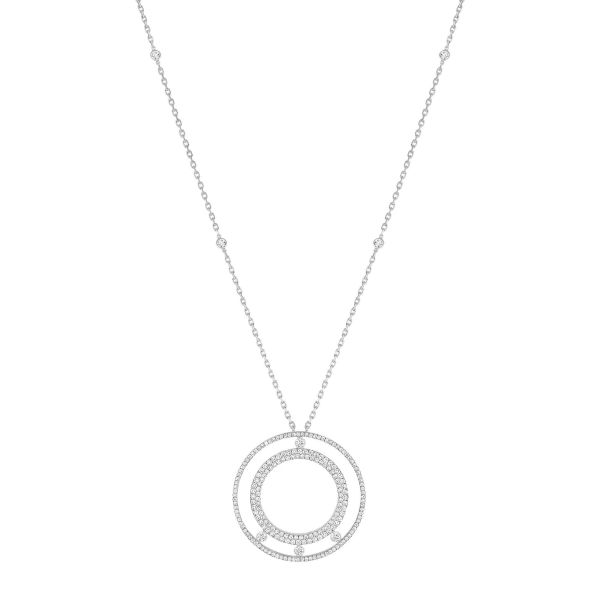 Messika Long Move Romane Pavé necklace in white gold and diamonds