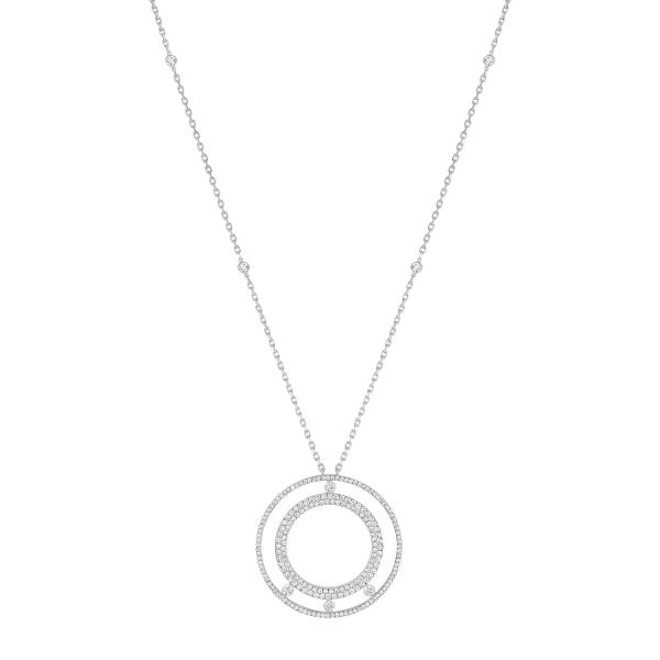 Messika Long Move Romane Pavé necklace in white gold and diamonds