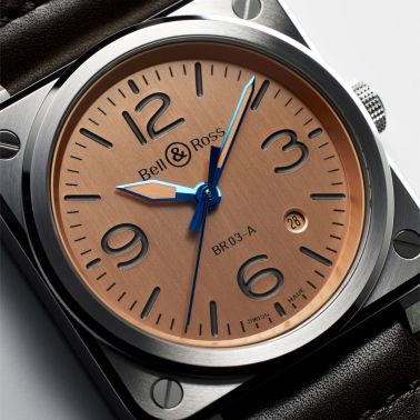 Bell & Ross New BR 03 Copper automatic copper dial leather strap 41 mm