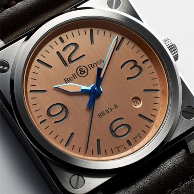 Bell & Ross New BR 03 Copper automatic copper dial leather strap 41 mm