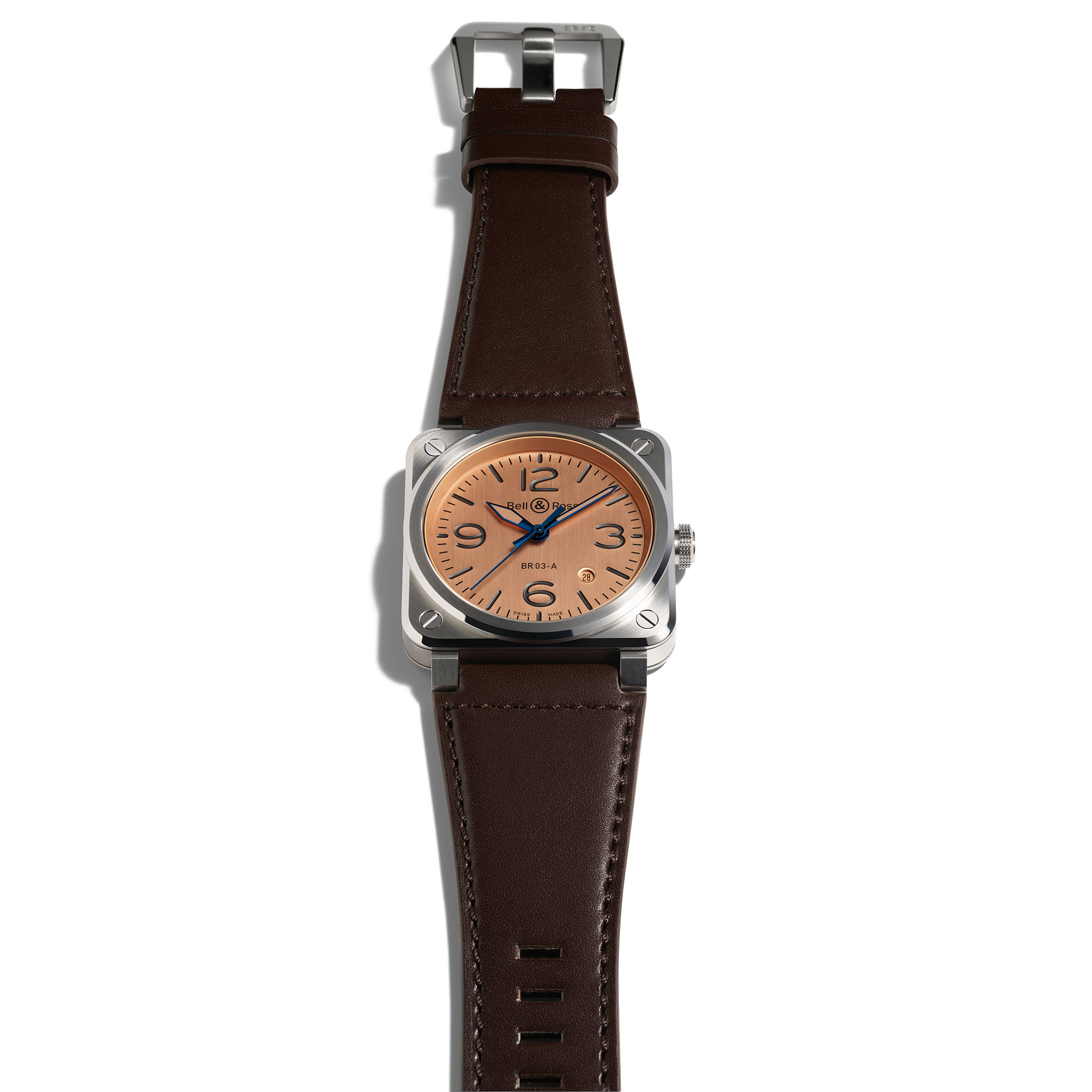 Bell & Ross New BR 03 Copper automatic copper dial leather strap 41 mm