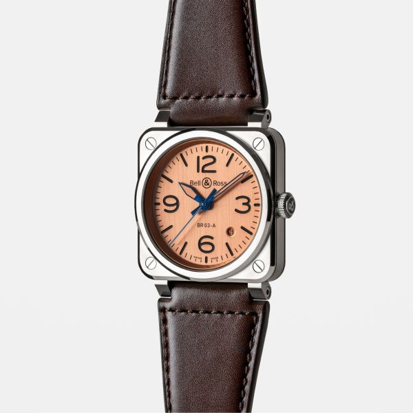 Bell & Ross New BR 03 Copper automatic copper dial leather strap 41 mm