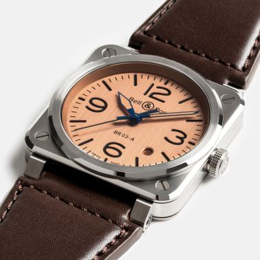 Bell & Ross New BR 03 Copper automatic copper dial leather strap 41 mm