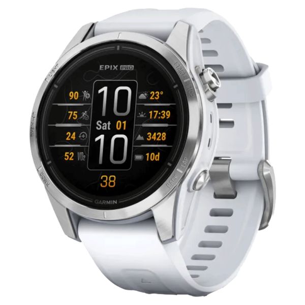 Garmin Epix Pro (Gen2) Standard Edition watch white silicone strap 42 mm 010-02802-01