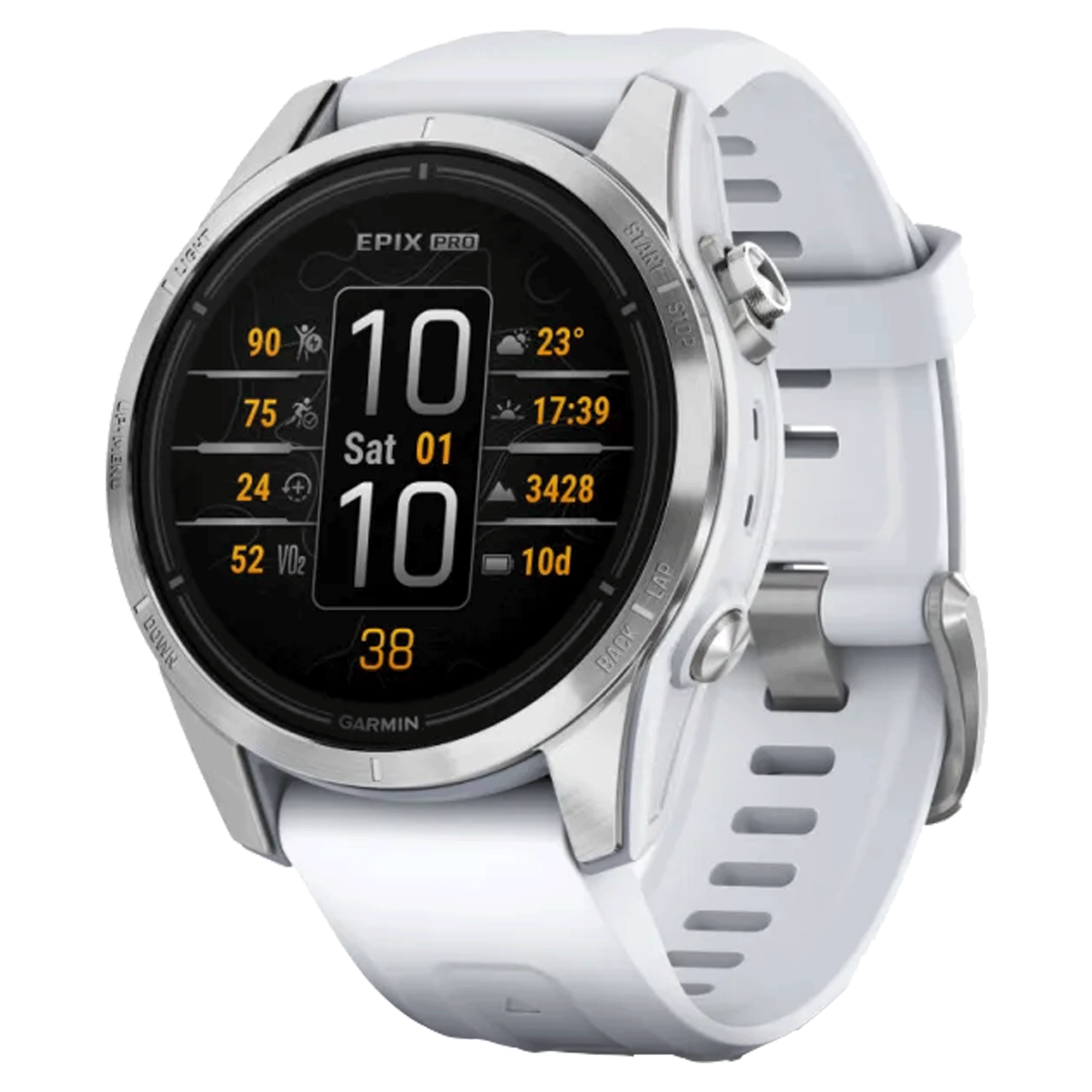 Garmin Epix Pro (Gen2) Standard Edition watch white silicone strap 42 mm 010-02802-01