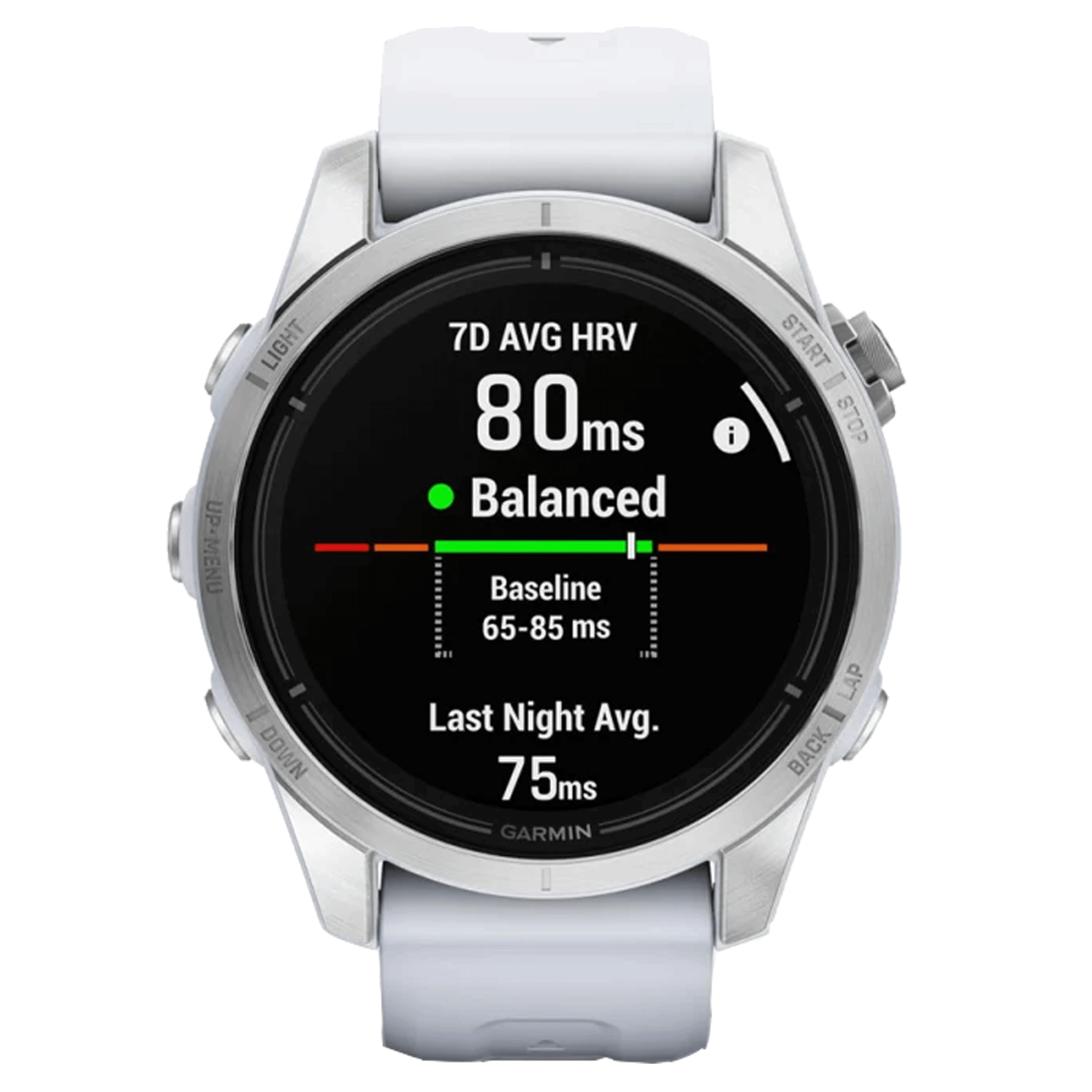 Garmin Epix Pro (Gen2) Standard Edition watch white silicone strap 42 mm 010-02802-01