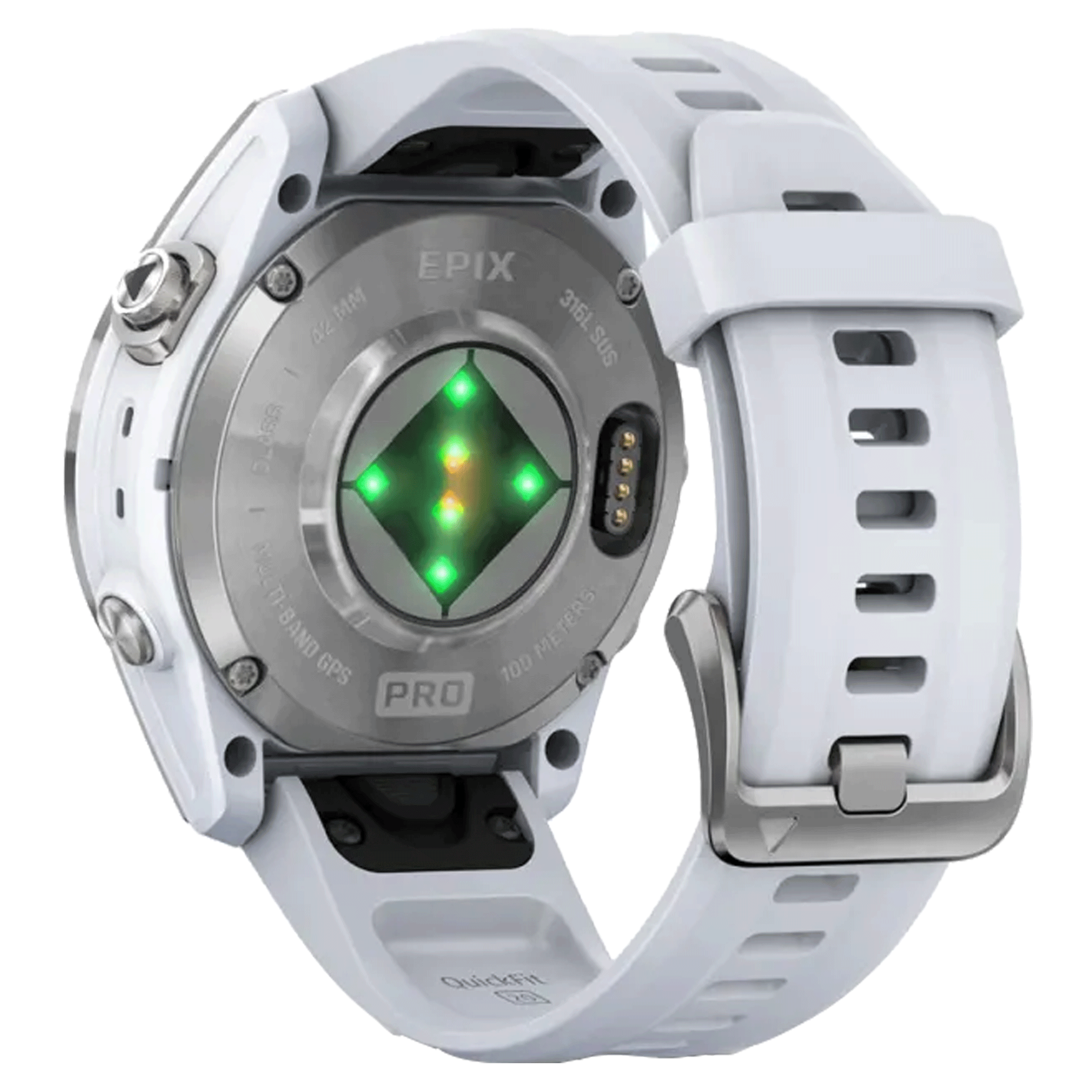 Garmin Epix Pro (Gen2) Standard Edition watch white silicone strap 42 mm 010-02802-01