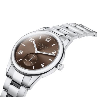 Montre Nomos Club Sport Neomatik Tabac automatique fond acier cadran brun bracelet acier 39,5 mm 759