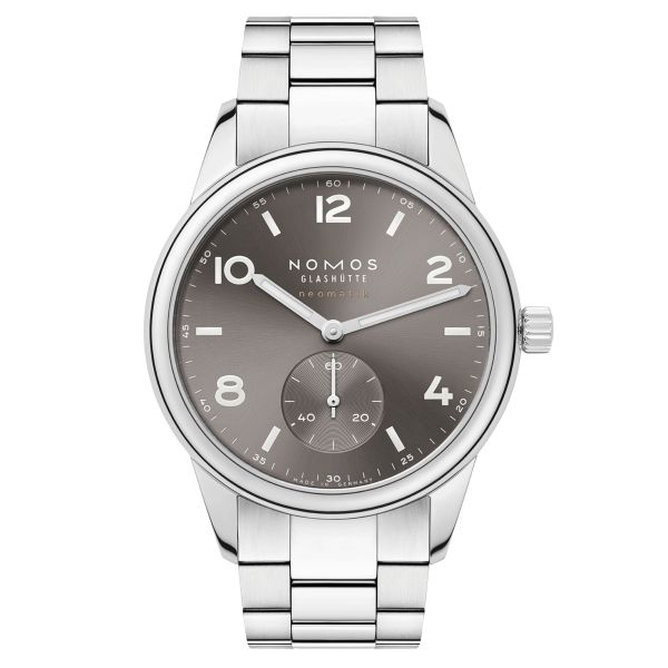 Montre Nomos Club Sport Neomatik Smoke automatique fond acier cadran gris bracelet acier 39,5 mm 763