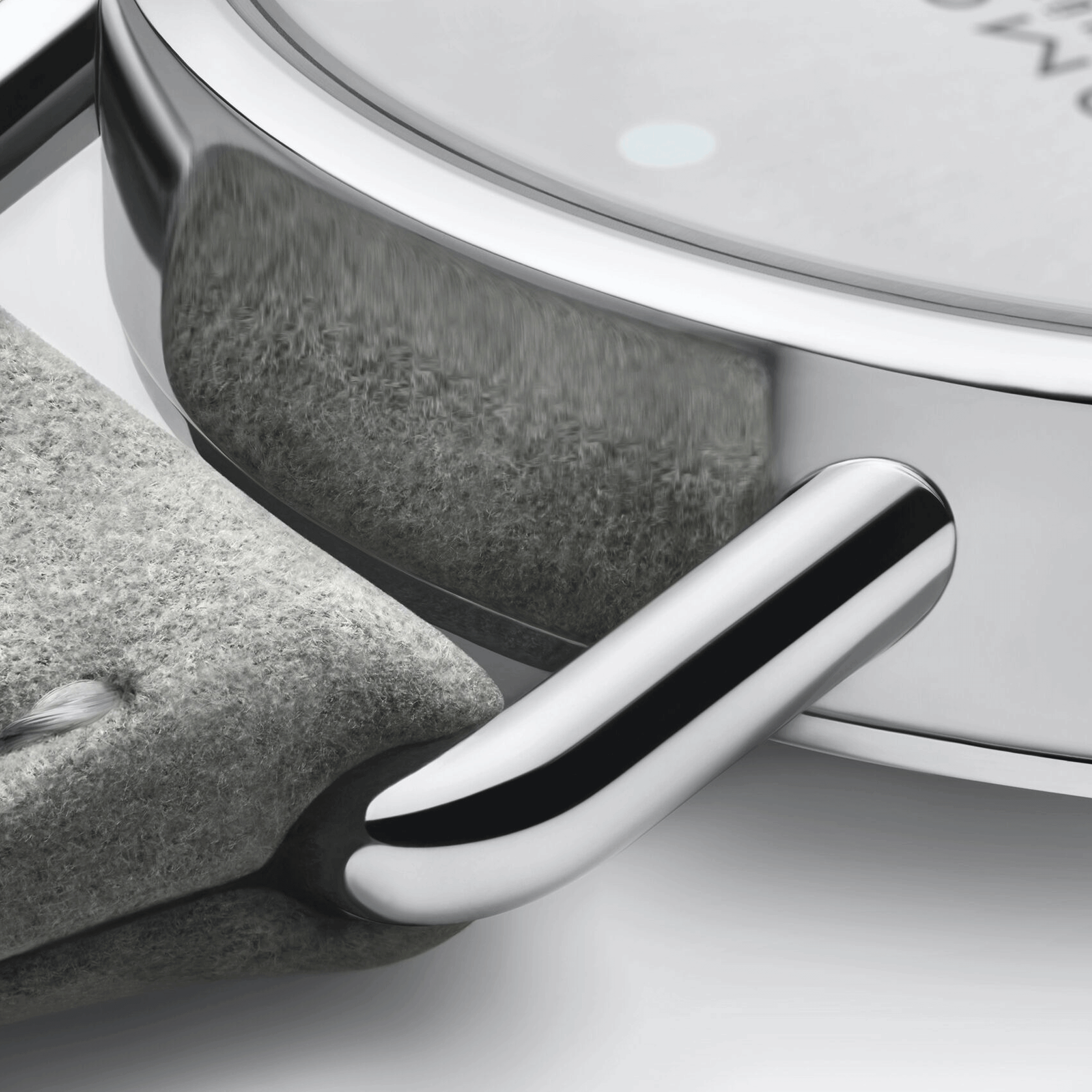 Nomos Metro All Silver mechanical watch sapphire back silver dial grey leather strap 33 mm 1122