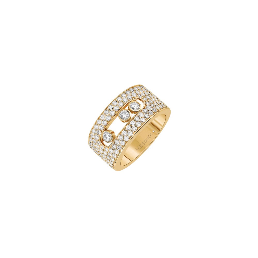 Bague Messika Move Joaillerie M Full Pavée en or jaune et diamants - Soldat_PL
