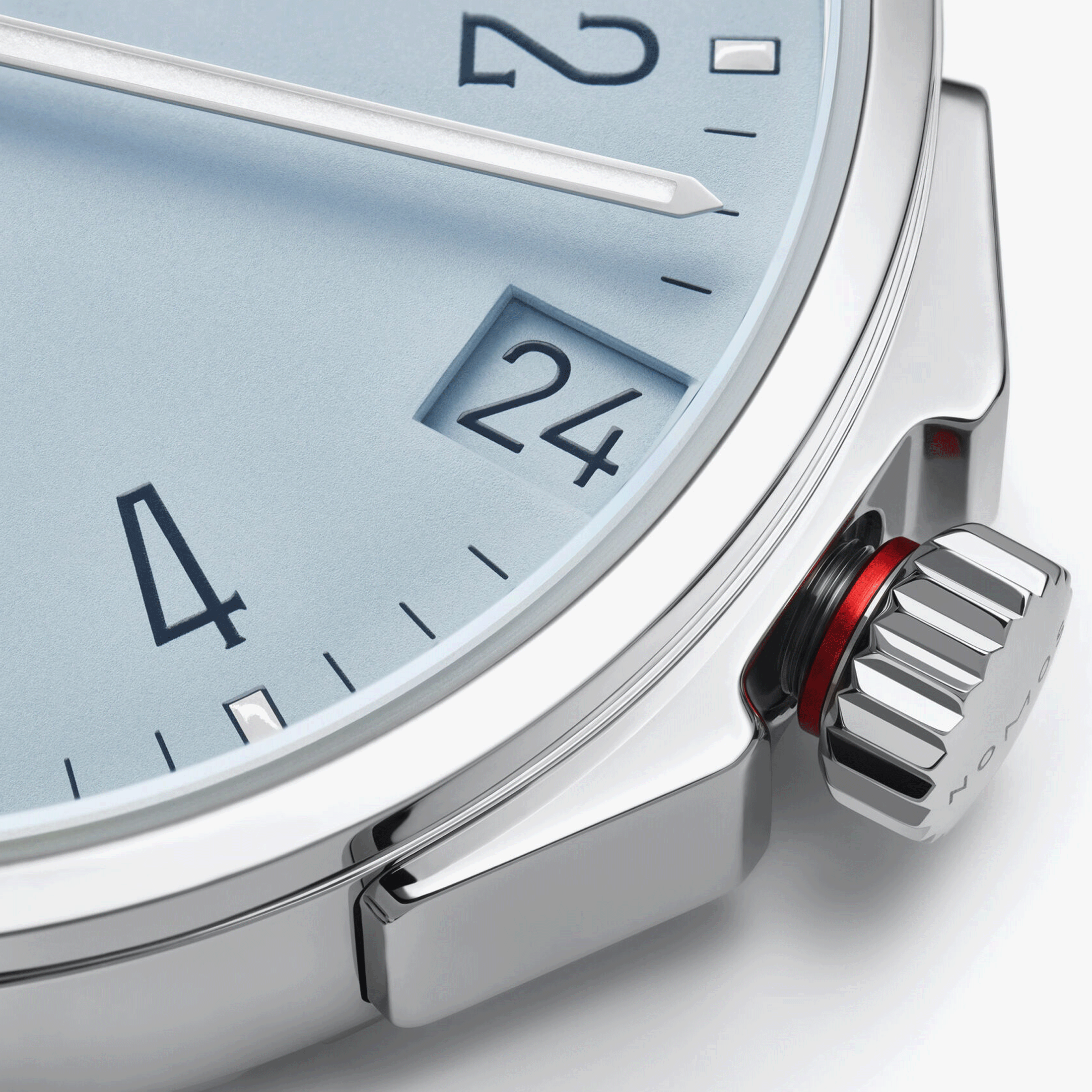 Nomos Ahoi Neomatik Date Ciel automatic watch sapphire back blue dial blue fabric strap 38.5 mm 526