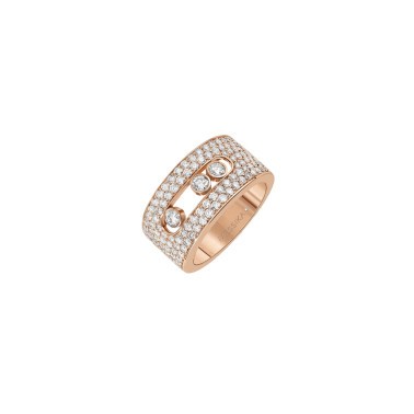 Bague Messika Move Joaillerie M Full Pavée en or rose et diamants - Soldat_PL