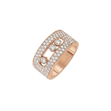 Bague Messika Move Joaillerie M Full Pavé en or rose et diamants