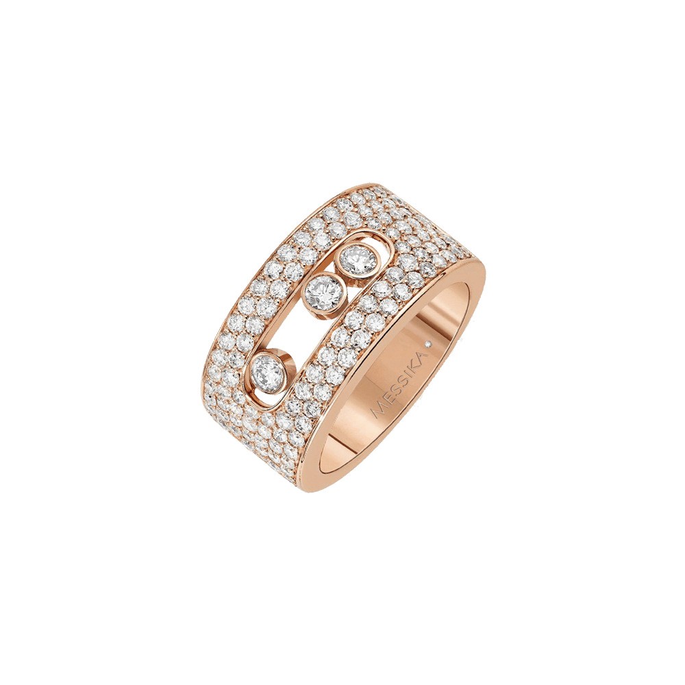 Bague Messika Move Joaillerie M Full Pavé en or rose et diamants
